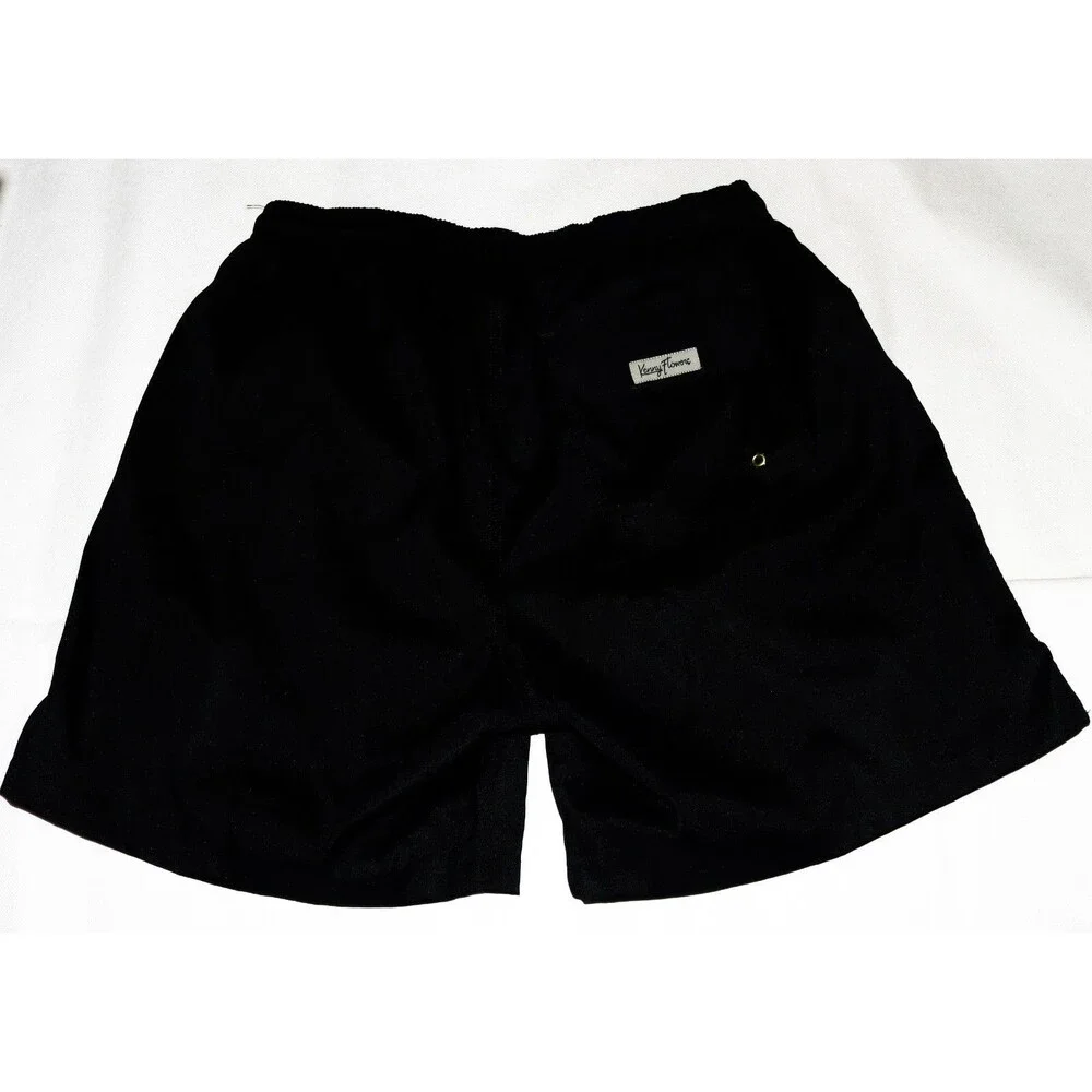 Kenny Flowers Men's Lion Print Black Mesh Lined Pockets Swim Trunks Size XL